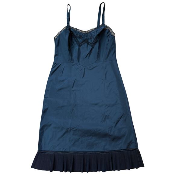 Barbizon Slip/Dress Black Babydoll Black Eyelet Lace 1950s Dark Whimsy Goth XS - Picture 1 of 12